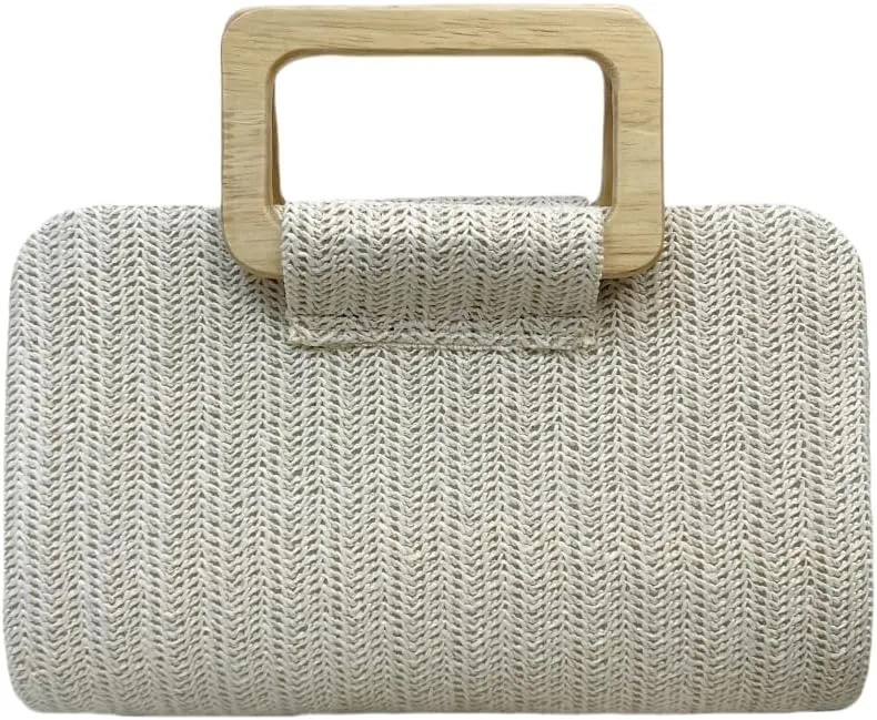 UMREN Straw Dumpling Clutch Purse for Women Woven Straw Clutch Evening Handbag Summer Vacation Beach Crossbody Bag