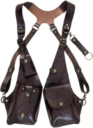 Underarm Shoulder Bag, Adjustable Leather Shoulder Bag with Double Shoulder Straps, Capable and Fashionable Waterproof Phone Bag for Work, Home, or Travel Leather Shoulder Bag
