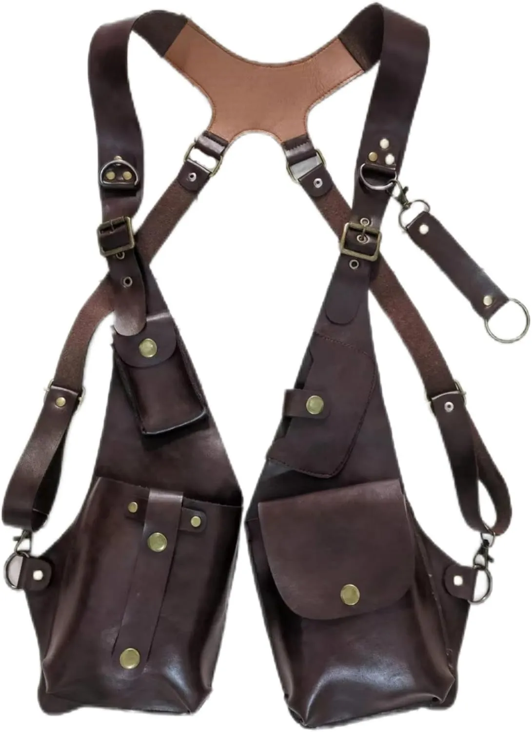 Underarm Shoulder Bag, Adjustable Leather Shoulder Bag with Double Shoulder Straps, Capable and Fashionable Waterproof Phone Bag for Work, Home, or Travel Leather Shoulder Bag