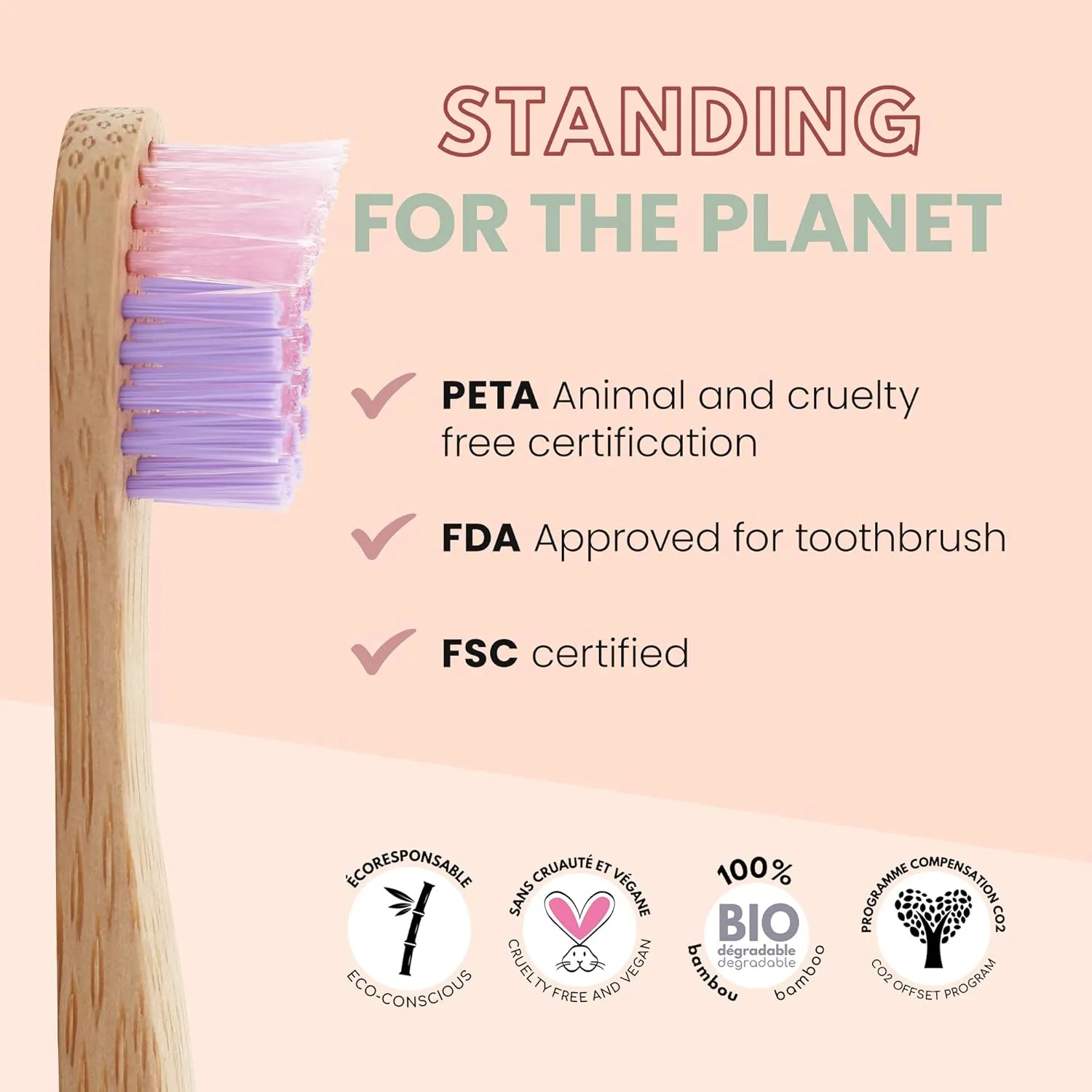 Unicorn Toothbrush for Kids - Made from Sustainable Bamboo for a Natural & Eco-Friendly Feel, Soft Wave Bristles, Biodegradable Wooden Handle | (Pack of 4, Unicorn)