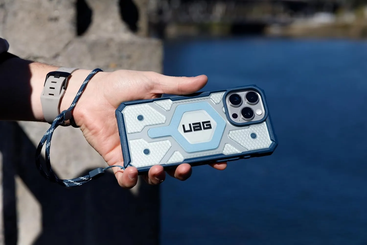 URBAN ARMOR GEAR UAG Designed for iPhone 16 Pro Max Case 6.9" Pathfinder Clear Ash Compatible with MagSafe Charging Rugged Shockproof MIL-STD Protective Cover   Magnetic Ring Stand Black Bundle Set