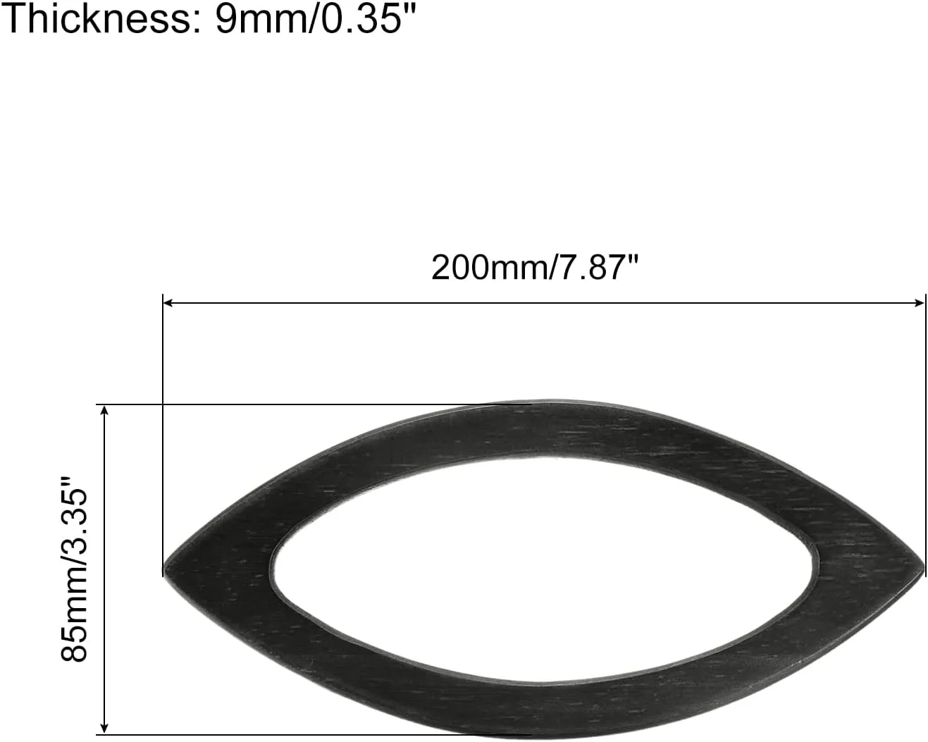 uxcell Oval Shape Purse Handle, 4Pcs 7.87" Wooden Handbags Purse Handles Replacement for Handmade Bags Handbags Purse Making, Black