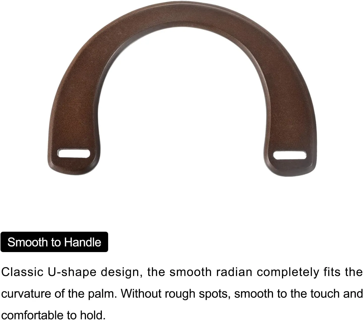 uxcell U-Shaped Purse Handle, 2Pcs 7.17" Wooden Handbags Purse Handles Replacement for Handmade Bags Handbags Purse Making, Dark Brown