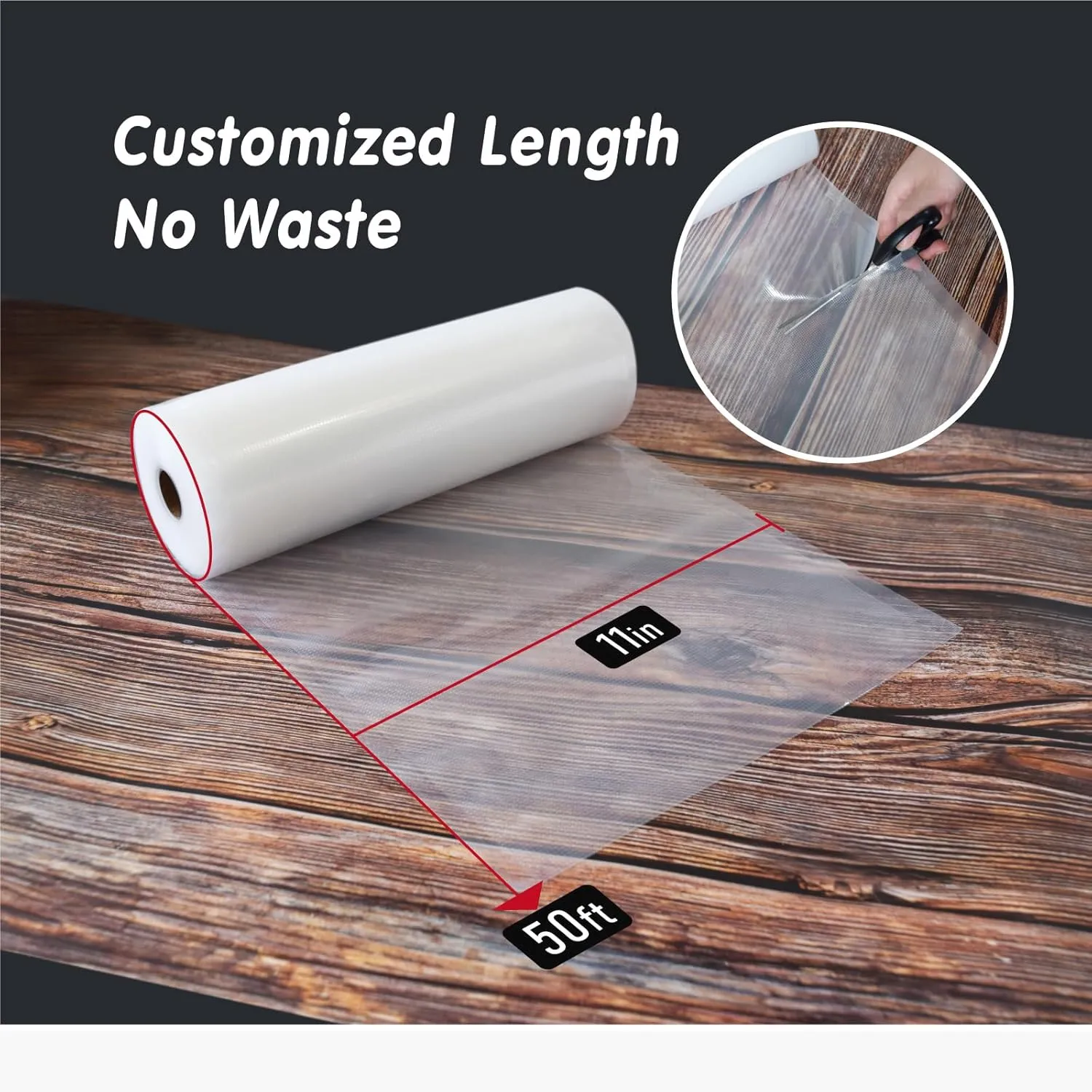 Vacuum Sealer Rolls 11"x50' 2 pack for Food Saver, Commercial Grade Bag Rolls, Food Vac Bags for Storage, Seal a Meal, BPA Free, Meal Prep or Sous Vide