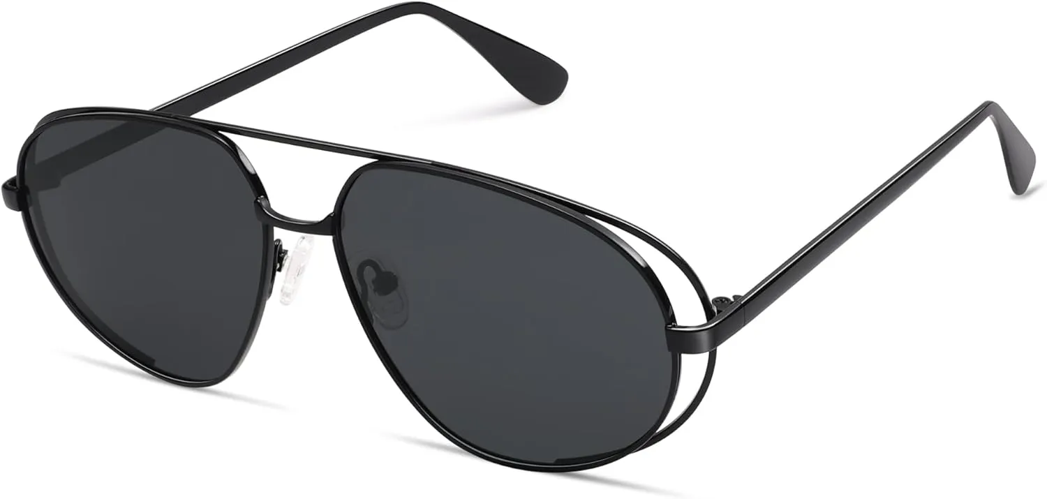 VANLINKER Retro Polarized Aviator Sunglasses for Women Men Classic Trendy Driving Sunglasses Designer Metal Frame VL9837
