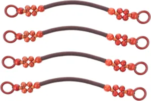 Veemoon Unique DIY Bag Handles 4pcs Wooden Bead Rope Straps for Handbags Exquisite Craftsmanship for DIY Projects