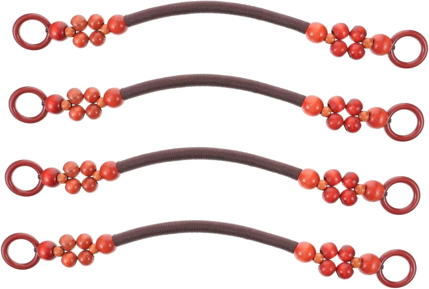 Veemoon Unique DIY Bag Handles 4pcs Wooden Bead Rope Straps for Handbags Exquisite Craftsmanship for DIY Projects