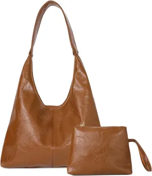 Vegan Leather Tote Bag Y2K Women Stylish Hobo Bag Casual Trendy Handbag Purse