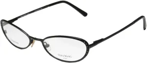 Vera Wang Epiphany I Womens/Ladies Designer Full-rim Titanium Crystals Flexible Hinges Hot Handmade In Italy Eyeglasses/Eye Glasses (49-17-130, Black)