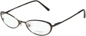 Vera Wang Epiphany I Womens/Ladies Designer Full-rim Titanium Crystals Flexible Hinges Hot Handmade In Italy Eyeglasses/Eye Glasses (49-17-130, Chocolate)
