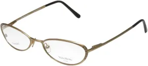 Vera Wang Epiphany I Womens/Ladies Designer Full-rim Titanium Crystals Flexible Hinges Hot Handmade In Italy Eyeglasses/Eye Glasses (49-17-130, Gold)
