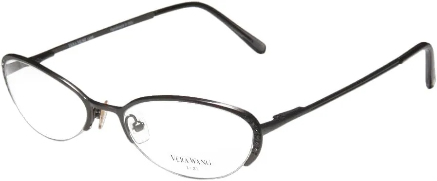 Vera Wang Epiphany Ii For Ladies/Young Women/Girls Designer Half-rim Titanium Crystals Spring Hinges Eyeglasses/Eye Glasses (50-17-135, Gunmetal)