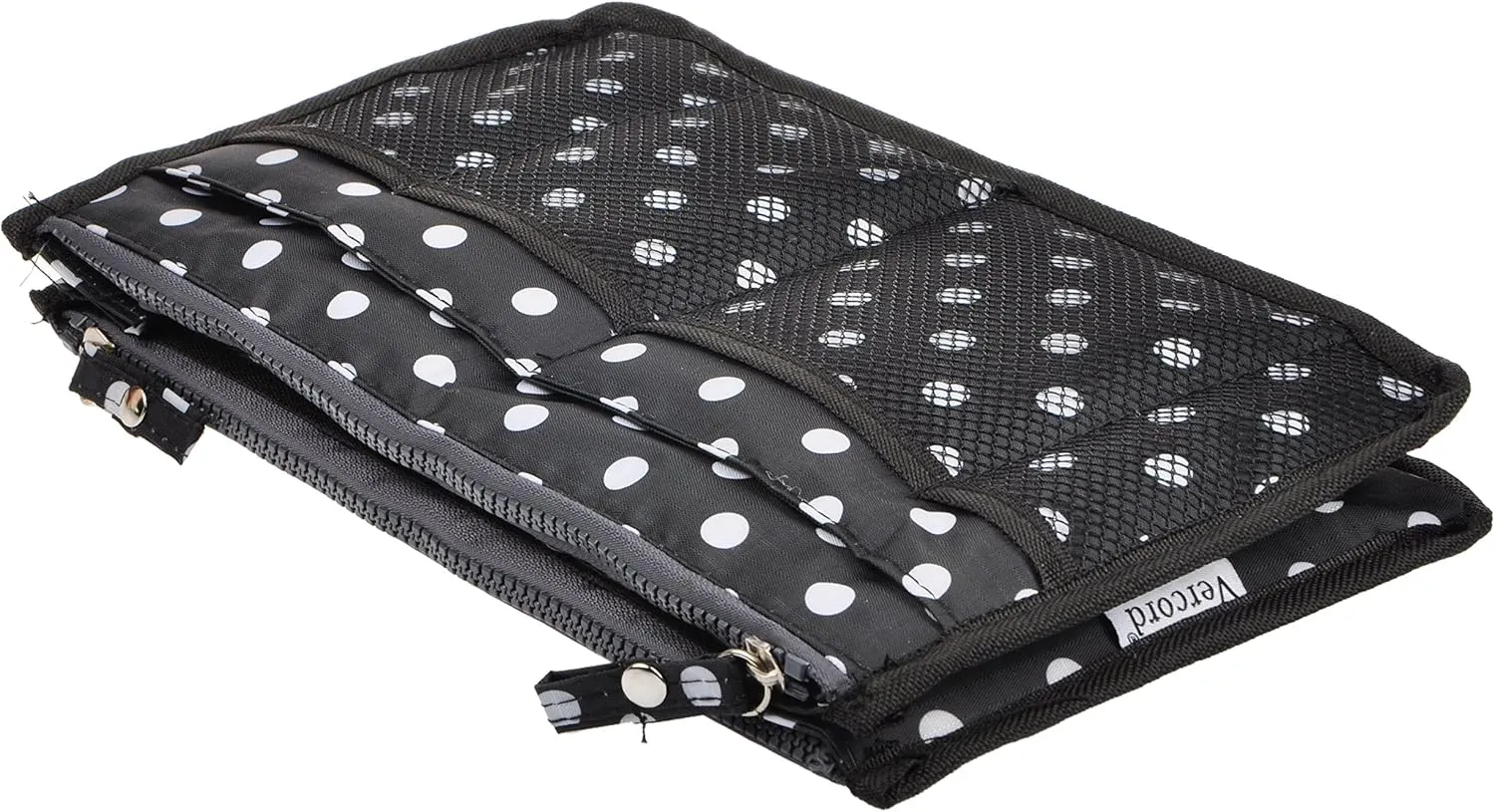 Vercord Updated Purse Handbag Organizer Insert Liner Bag in Bag 13 Pockets Black Dot Medium