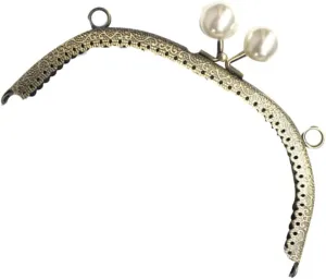 VICASKY Pearl Lock Curved Clutch Frame for DIY Handbag Making Stylish Coin Purse Accessories with Elegant Flower Grain Design Lightweight Easy to Install