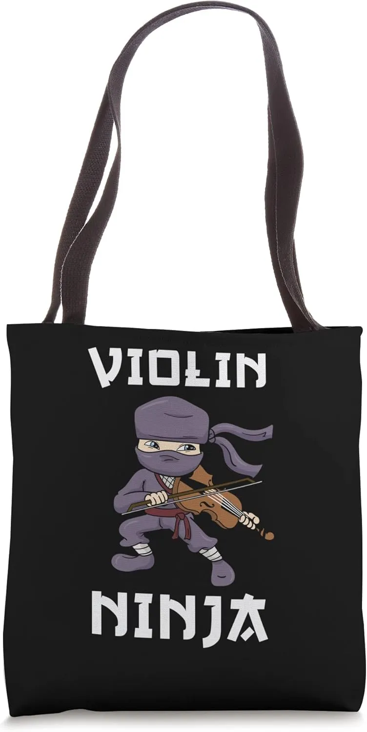 Violin Ninja Violinist Fiddle Orchestra Classical Music Tote Bag