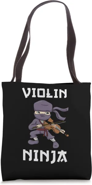 Violin Ninja Violinist Fiddle Orchestra Classical Music Tote Bag