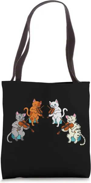 Violin Violinist Fiddle Player Orchestra Classical Cat Lover Tote Bag