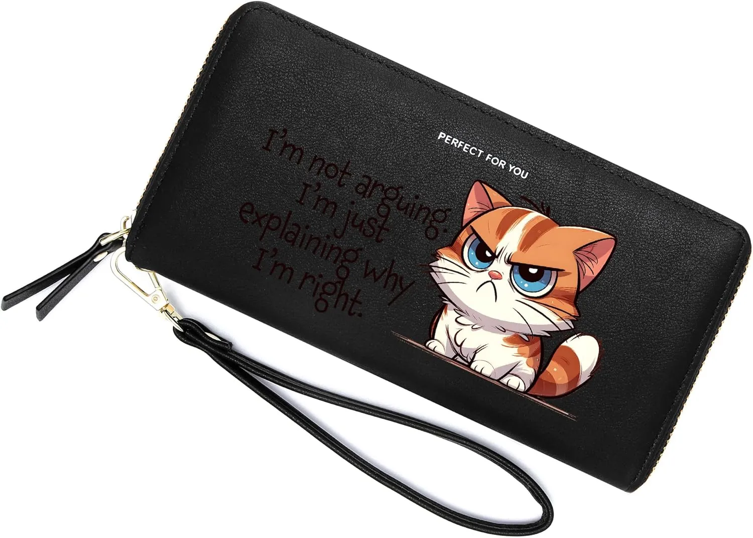 VOCUS Womens Wallet Personalized Blocking Zip Around Wallet PU Leather Large Travel Long Purse Credit Card Holder with Wristlet