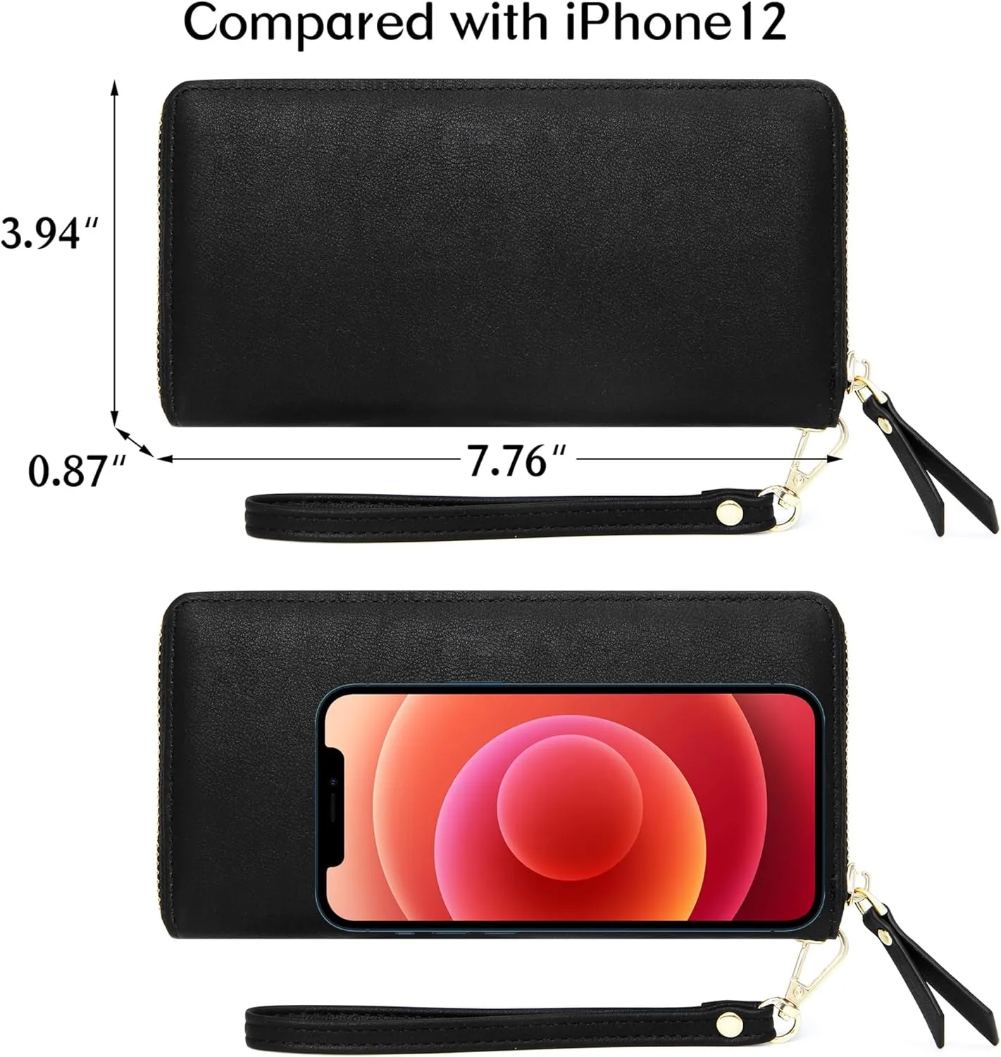 VOCUS Womens Wallet Personalized Blocking Zip Around Wallet PU Leather Large Travel Long Purse Credit Card Holder with Wristlet