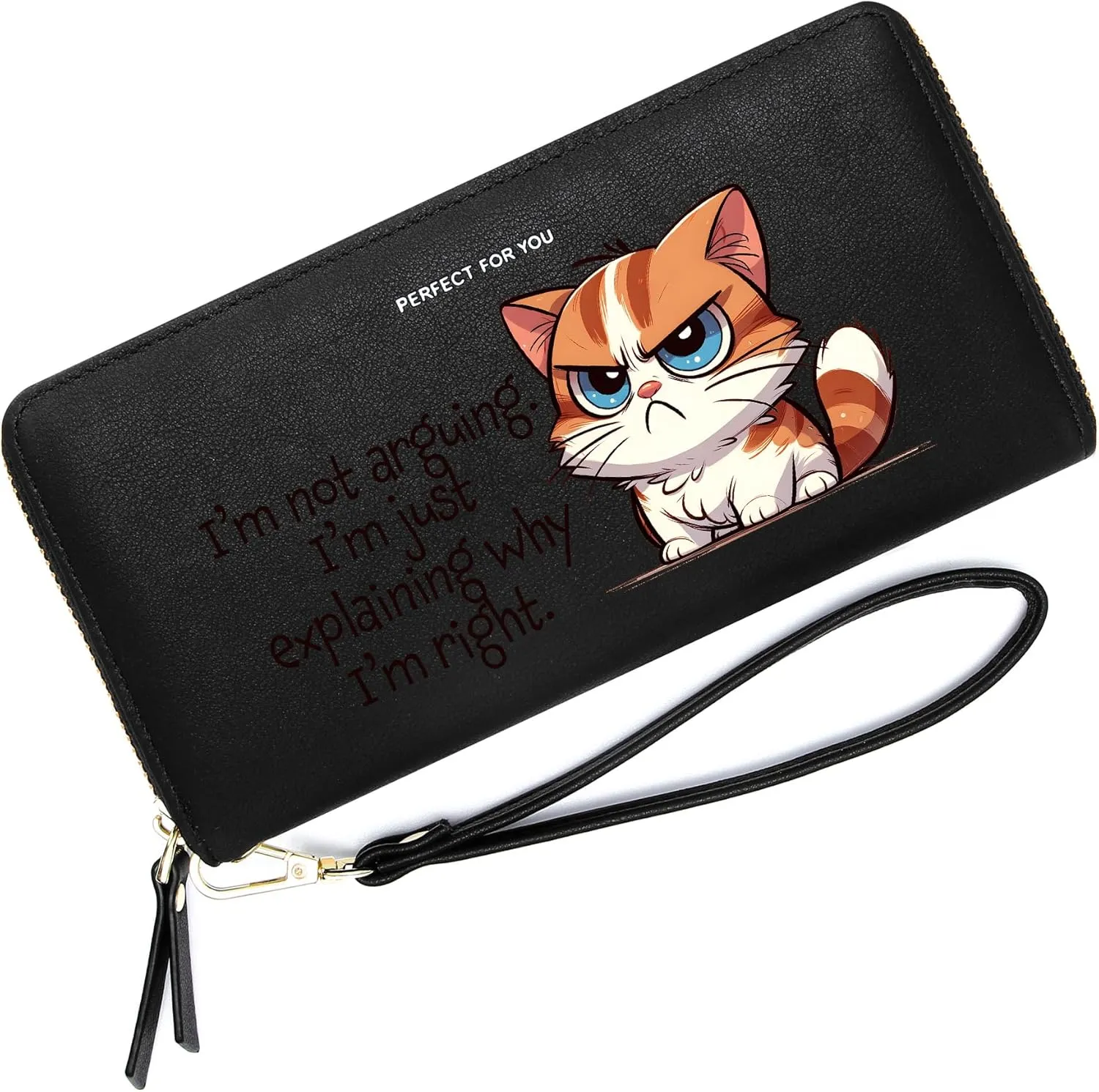 VOCUS Womens Wallet Personalized Blocking Zip Around Wallet PU Leather Large Travel Long Purse Credit Card Holder with Wristlet