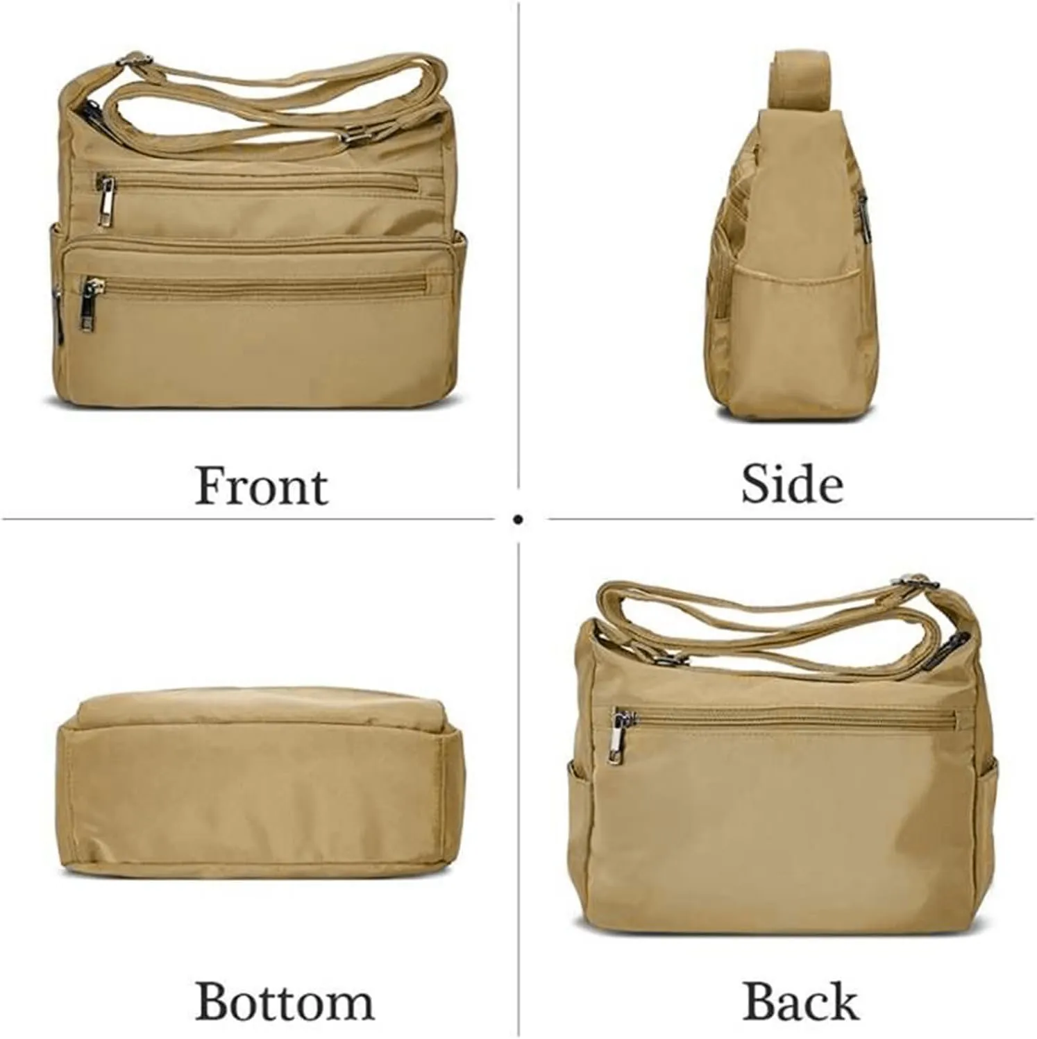 VOLGANIK ROCK RFID Purses for Women Fabric Nylon Multi Pocket Crossbody Bag Ladies Travel Handbag