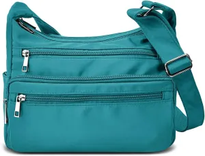 VOLGANIK ROCK RFID Purses for Women Fabric Nylon Multi Pocket Crossbody Bag Ladies Travel Handbag