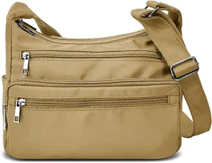 VOLGANIK ROCK RFID Purses for Women Fabric Nylon Multi Pocket Crossbody Bag Ladies Travel Handbag