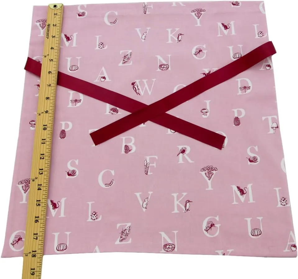 VZWraps Alphabet Reusable Fabric Gift Bag for Baby Shower, Teacher Gift, Child Birthday (Medium, 17 Inches Wide by 18 Inches High, Lilac)