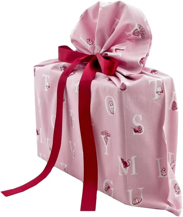VZWraps Alphabet Reusable Fabric Gift Bag for Baby Shower, Teacher Gift, Child Birthday (Medium, 17 Inches Wide by 18 Inches High, Lilac)