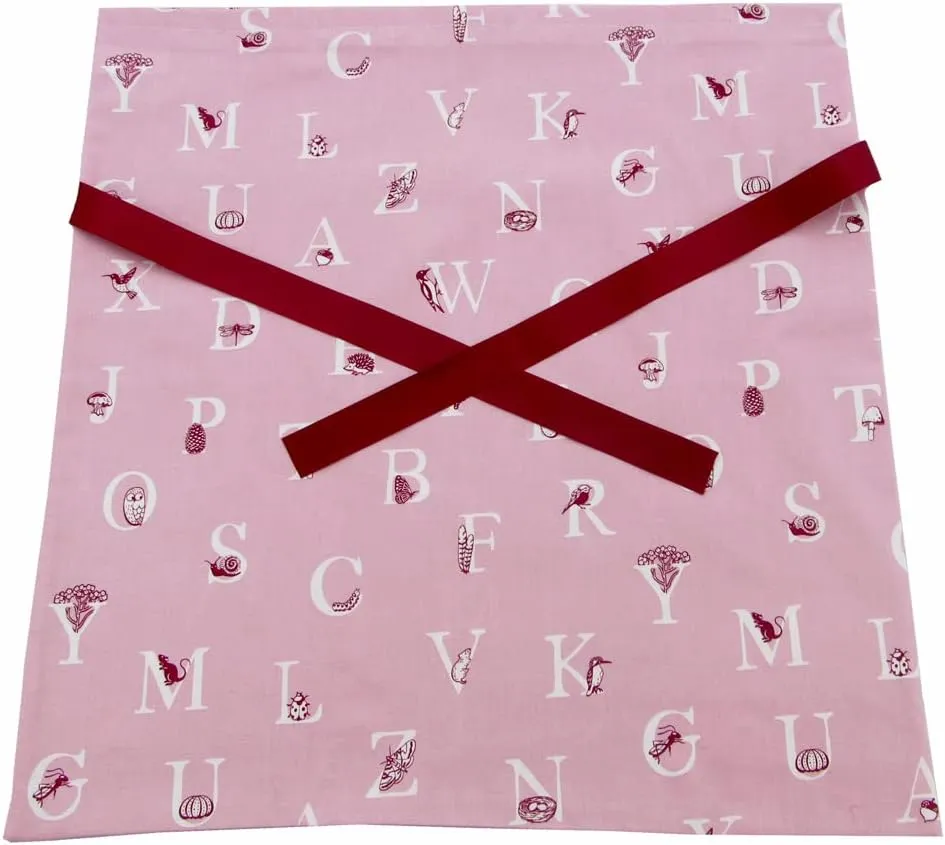VZWraps Alphabet Reusable Fabric Gift Bag for Baby Shower, Teacher Gift, Child Birthday (Medium, 17 Inches Wide by 18 Inches High, Lilac)