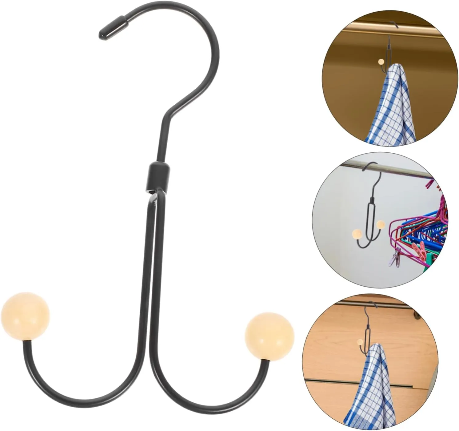 Wakauto Scarf Organizer Hanger Space Saving Purse Hanging Hook for Hats Bags Rotating Storage Rack for Closet Organization for Home Use