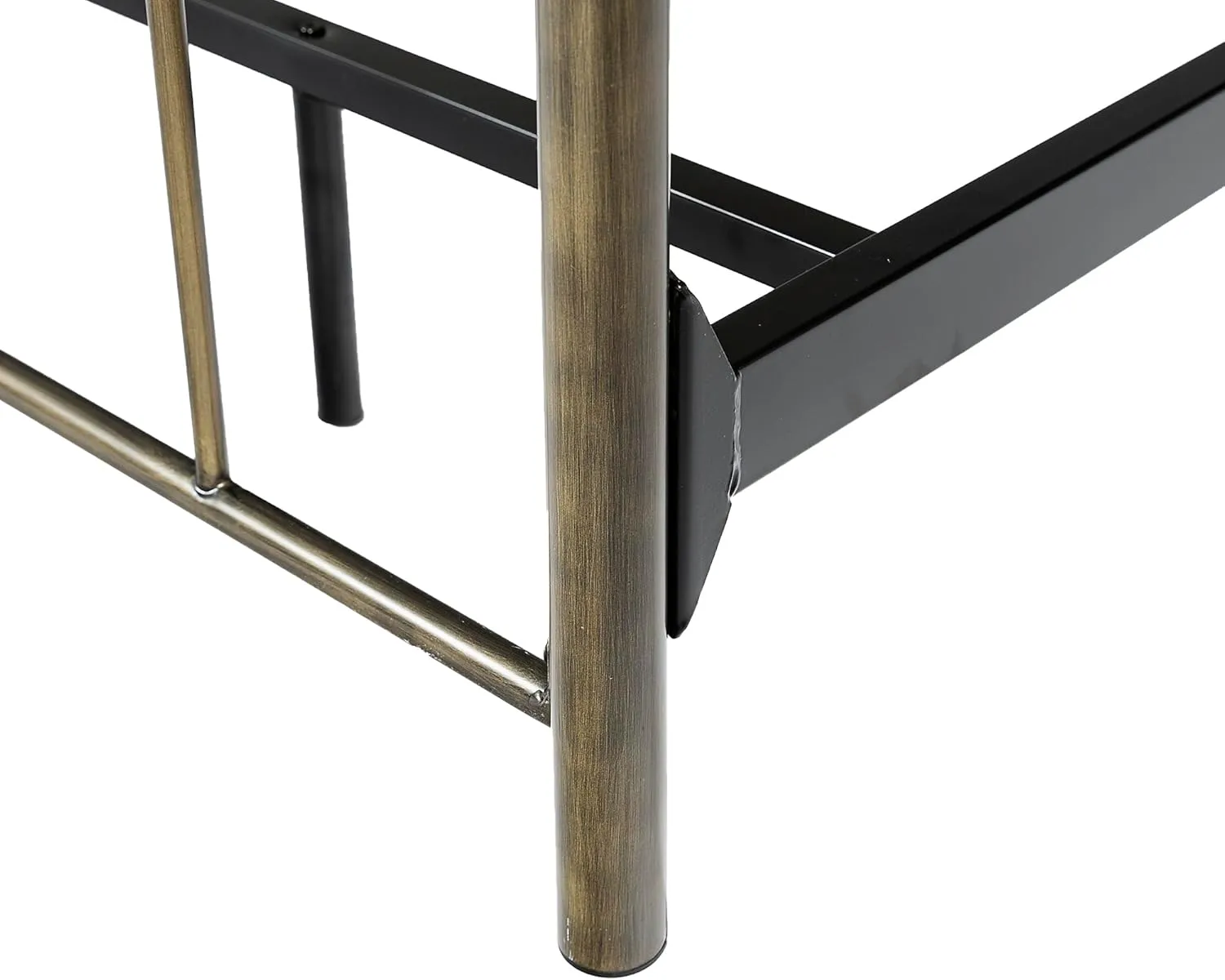 Walker Edison Vintage Antique Metal Iron Pipe King Size Bed Headboard Footboard Bed Frame Bedroom, King, Bronze