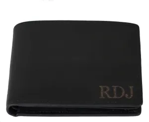 Wallets For Men, Personalized Gifts For Men, Personalized Wallet For Men, Customized Engraved Full Grain Leather with RFID Blocking, Custom Gifts, Customized Wallets For Fathers Day (Black)