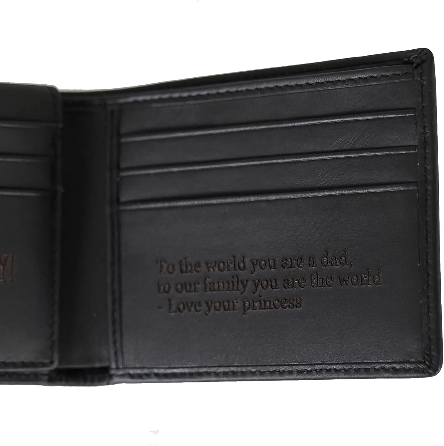 Wallets For Men, Personalized Gifts For Men, Personalized Wallet For Men, Customized Engraved Full Grain Leather with RFID Blocking, Custom Gifts, Customized Wallets For Fathers Day (Black)