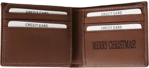 Wallets For Men, Personalized Gifts For Men, Personalized Wallet For Men, Customized Engraved Full Grain Leather with RFID Blocking, Custom Gifts, Customized Wallets For Fathers Day, (Brown)