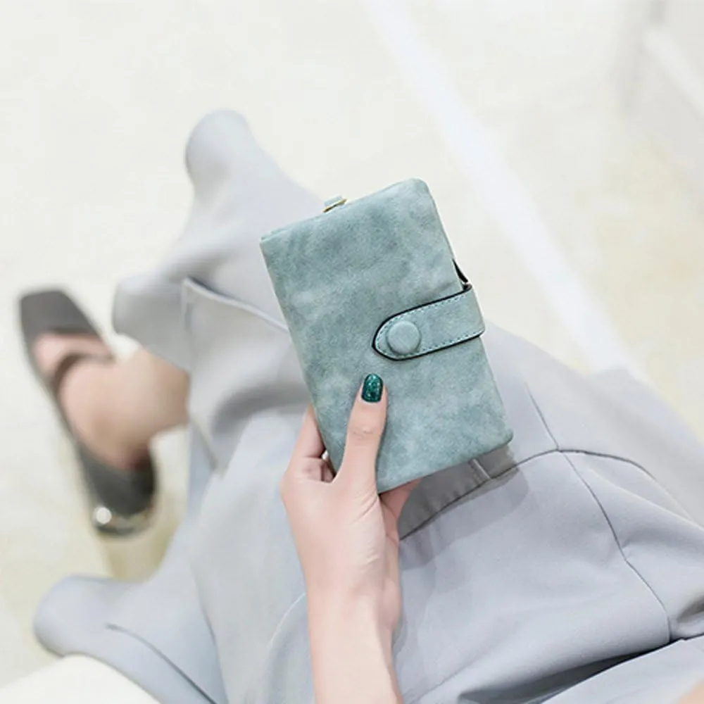 Wallets for Women Bifold Small Rfid Soft Leather Ladies Wallets Trifold Womens Wallets Billfolds Mini Wristlet Clutch Cute Zipper Coin Purse with Wrist Strap