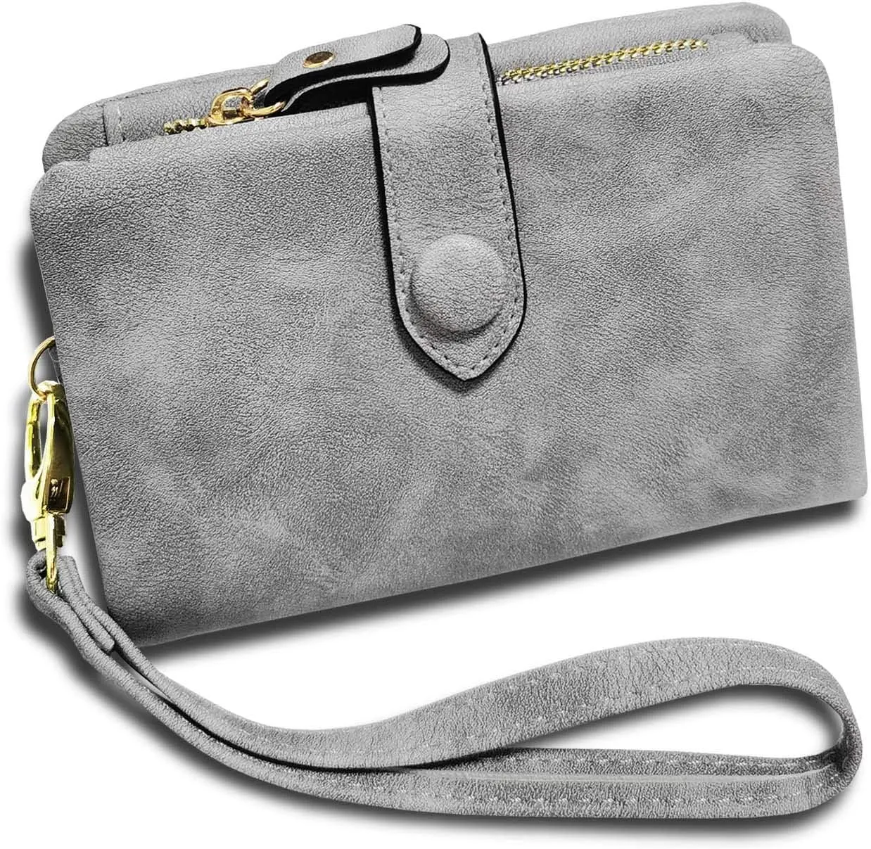 Wallets for Women Bifold Small Rfid Soft Leather Ladies Wallets Trifold Womens Wallets Billfolds Mini Wristlet Clutch Cute Zipper Coin Purse with Wrist Strap