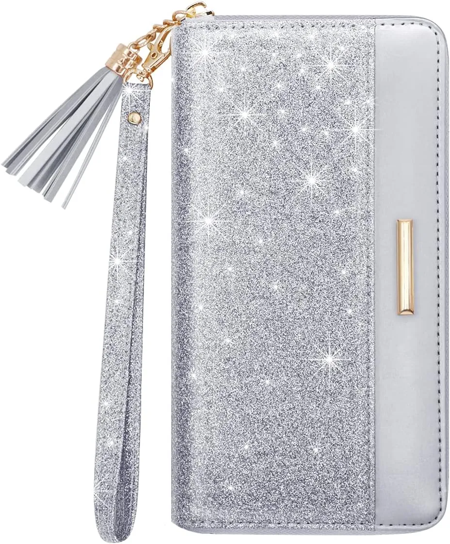 Wallets for Women PU Leather Card Holder Organizer Ladies Clutch with Tassel Wristlet Wrist strap
