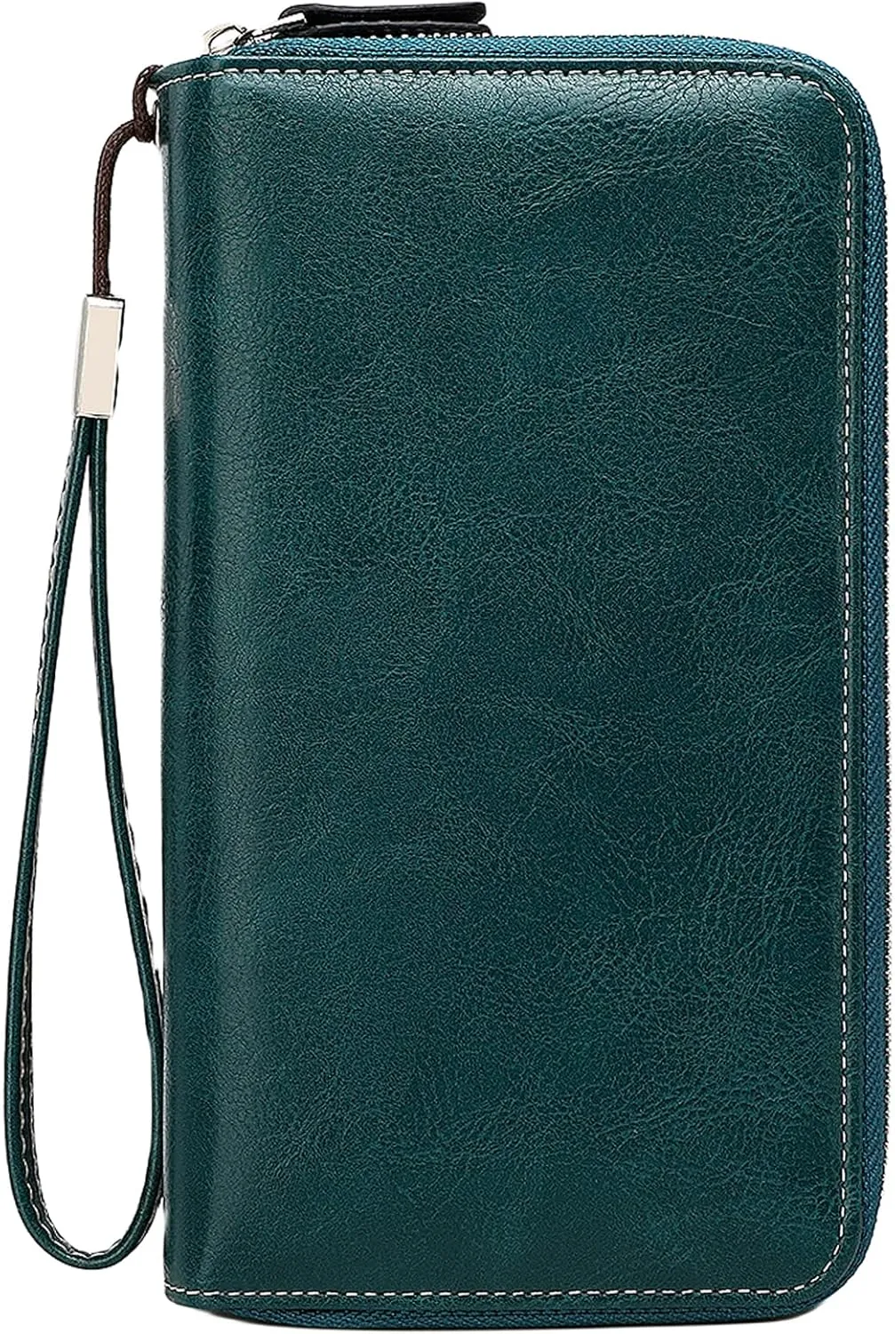Wallets for Women Wristlet RFID Blocking Genuine Leather Double Zipper Credit Card Holder Large Ladies Clutch Purse