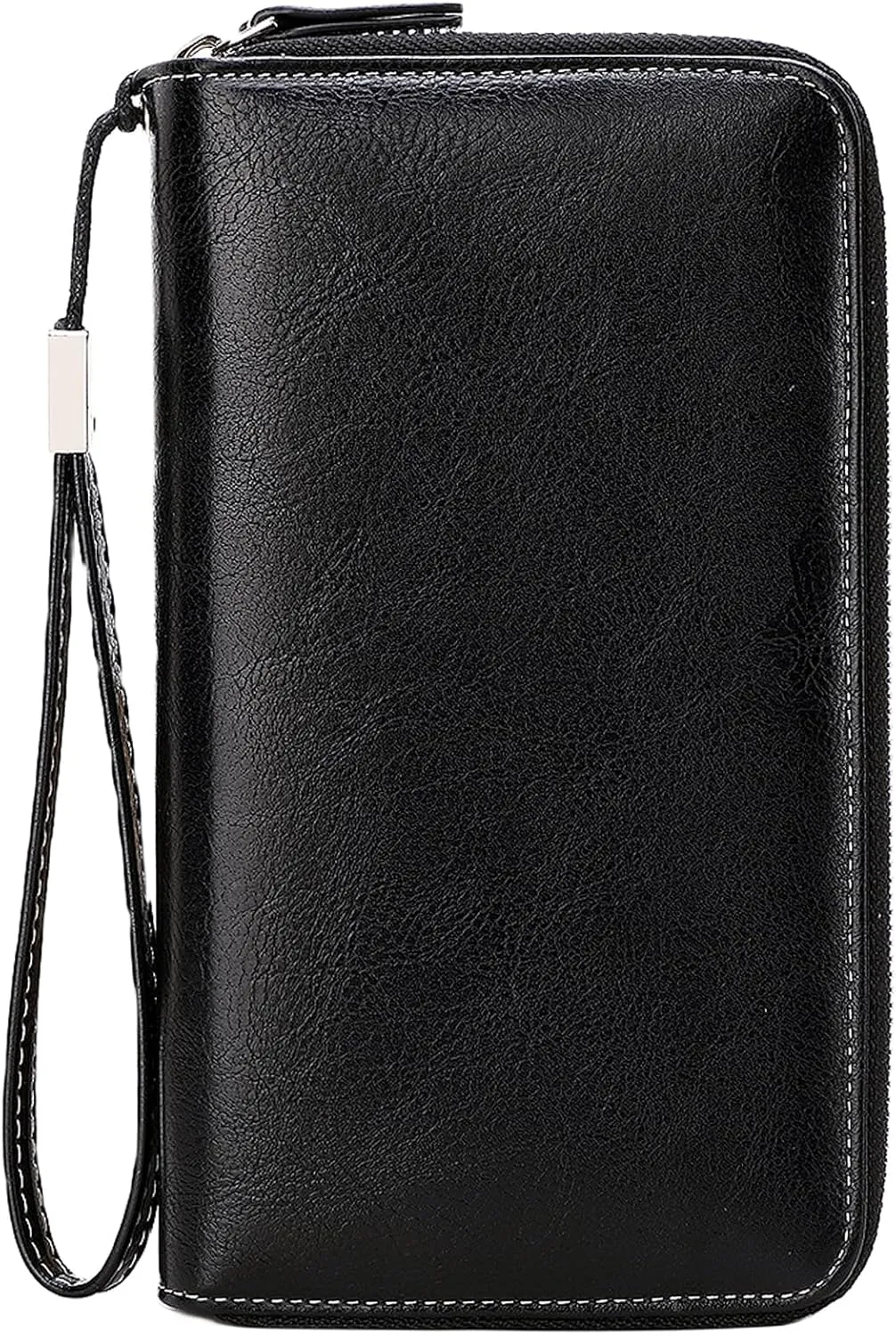 Wallets for Women Wristlet RFID Blocking Genuine Leather Double Zipper Credit Card Holder Large Ladies Clutch Purse
