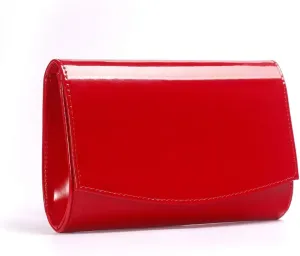 WALLYN'S Women Patent Leather Wallets Fashion Clutch Purses, Evening Bag Handbag Solid Color