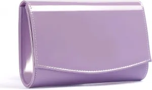 WALLYN'S Women Patent Leather Wallets Fashion Clutch Purses, Evening Bag Handbag Solid Color