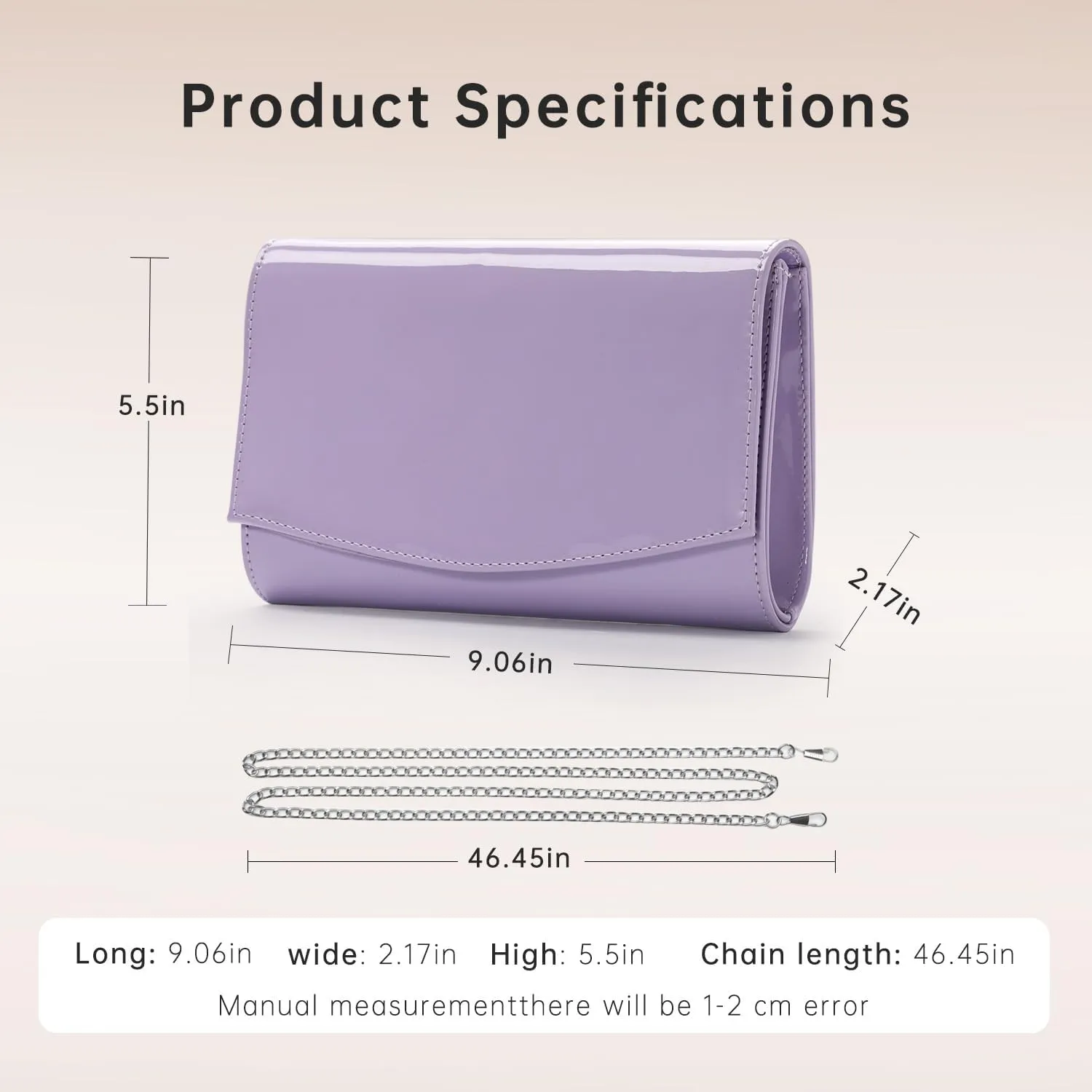 WALLYN'S Women Patent Leather Wallets Fashion Clutch Purses, Evening Bag Handbag Solid Color