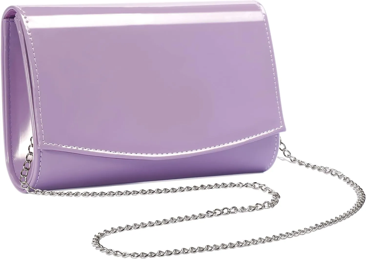 WALLYN'S Women Patent Leather Wallets Fashion Clutch Purses, Evening Bag Handbag Solid Color