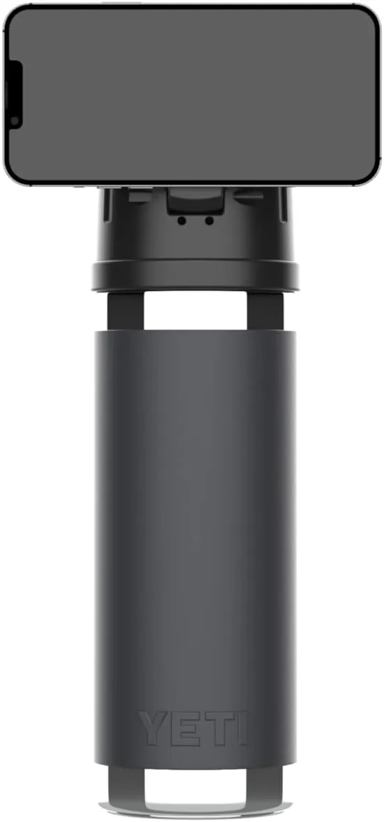 WaterLink MagSafe Compatible Lid for YETI Rambler Chug Cap, AirTag Holder, Magnetic Phone Stand (Black, with Handle)