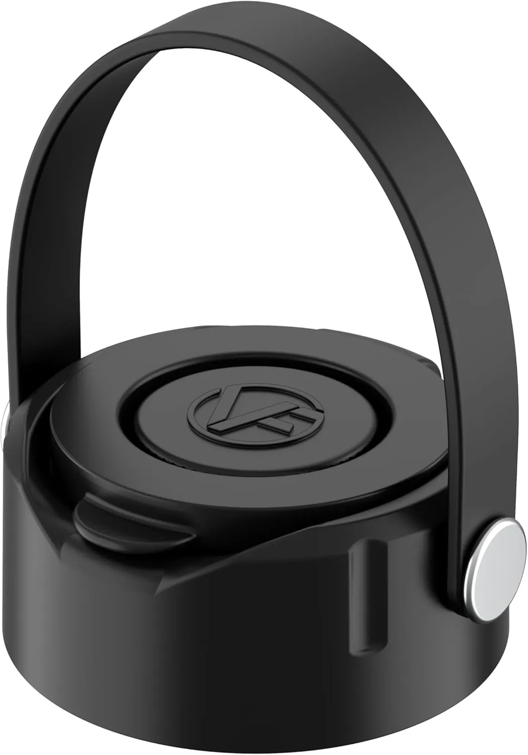 WaterLink MagSafe Compatible Lid for YETI Rambler Chug Cap, AirTag Holder, Magnetic Phone Stand (Black, with Handle)