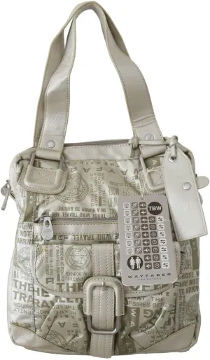 WAYFARER White Printed Handbag Shoulder Fabric Women's Purse