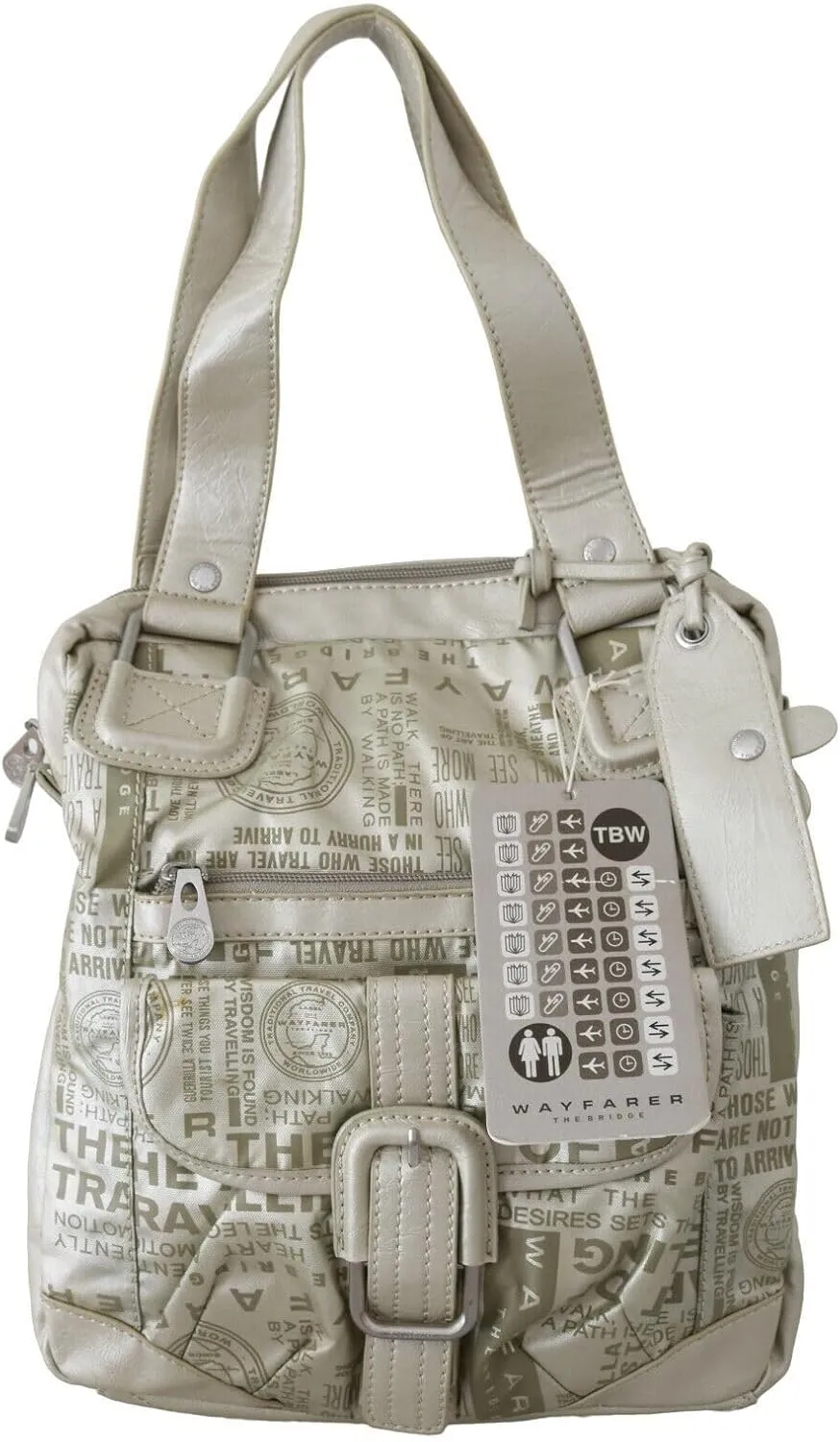WAYFARER White Printed Handbag Shoulder Fabric Women's Purse