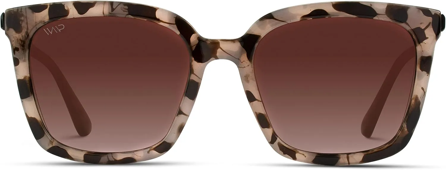 WearMe Pro - Square Oversized Metal Frame Fashion Style Women Polarized Sunglasses