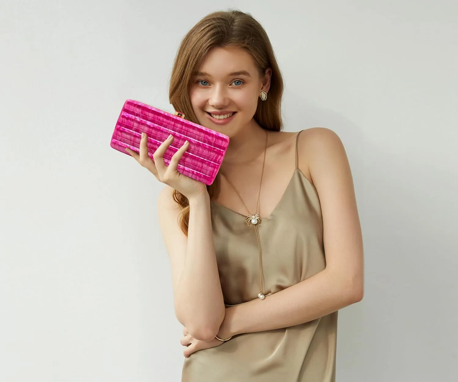 Women Acrylic Clutch Purse Marbled Evening Shoulder Bag for Wedding Cocktail Party Prom